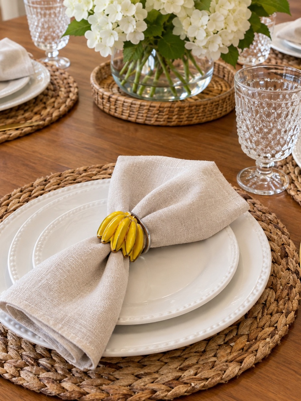 Banana Napkin Rings - Set of 6